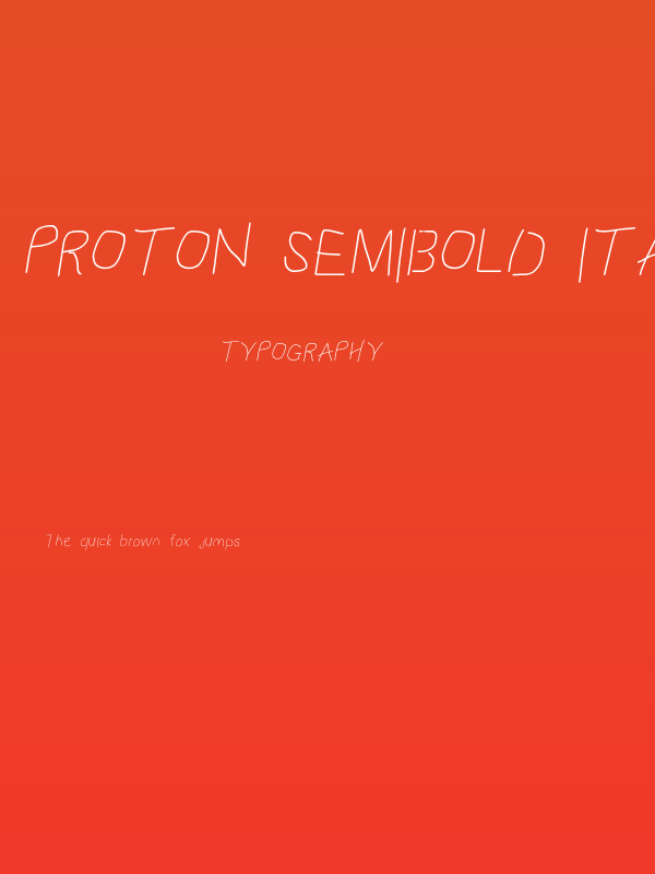 Proton SemiBold Italic Poster