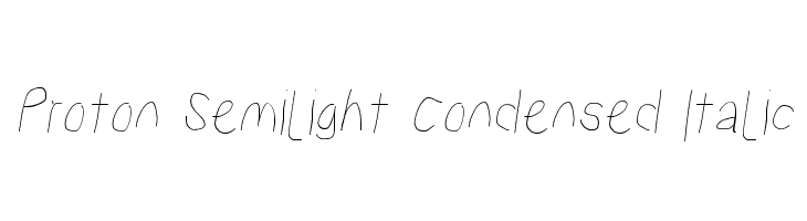 Proton Semilight Condensed Italic  font caratteri gratis