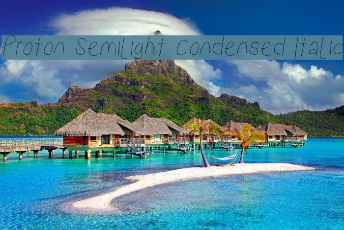 Proton Semilight Condensed Italic Font examples
