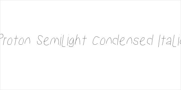 Proton Semilight Condensed Italic Logo