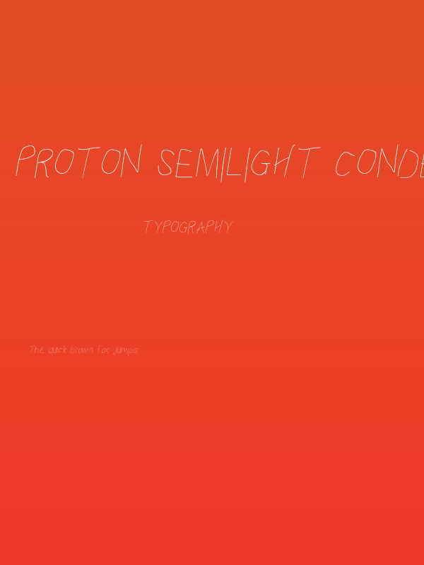 Proton Semilight Condensed Italic Poster
