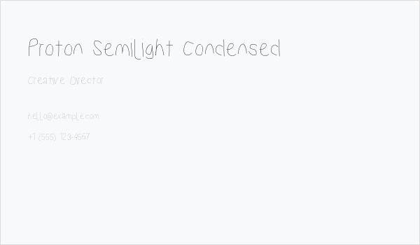 Proton Semilight Condensed Business Card