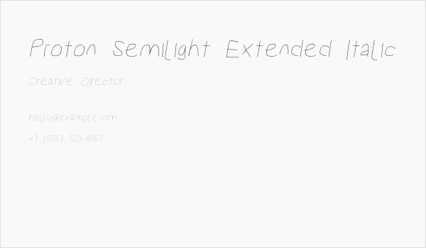 Proton Semilight Extended Italic Business Card