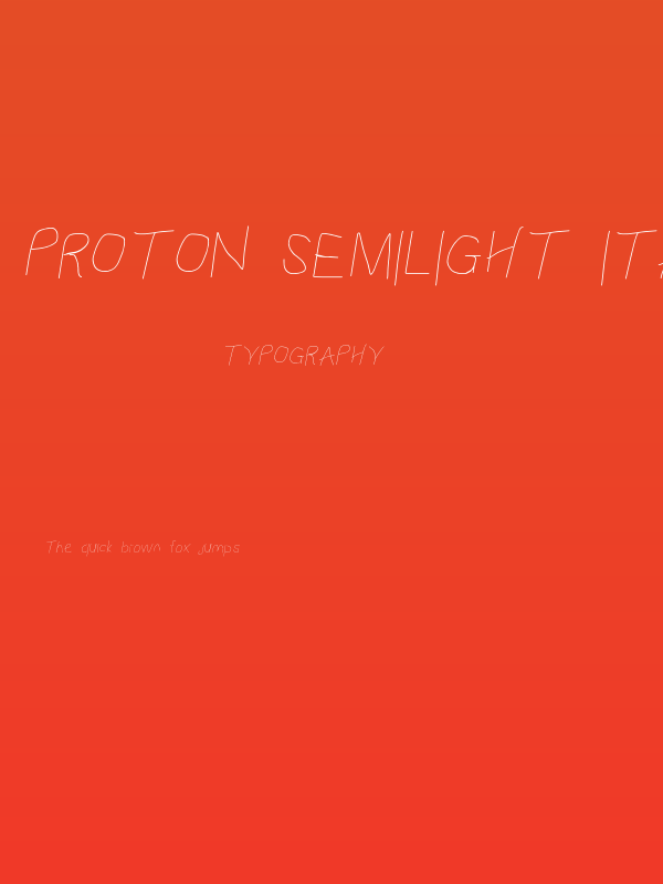 Proton Semilight Italic Poster