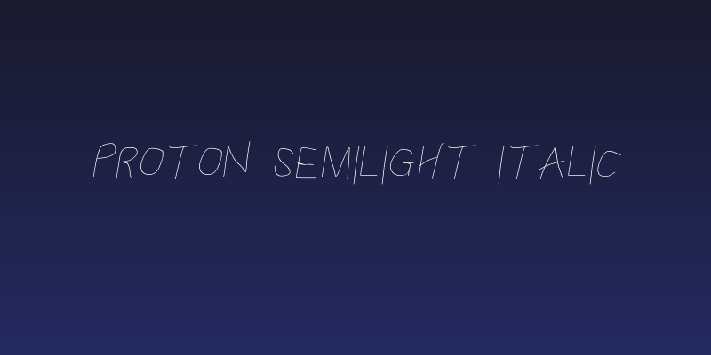 Proton Semilight Italic Social Header