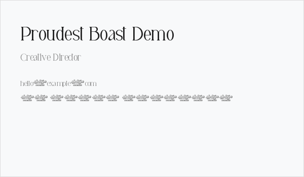 Proudest Boast Demo Business Card