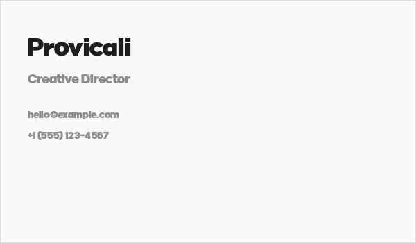 Provicali Business Card