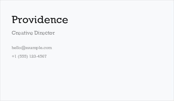 Providence Business Card