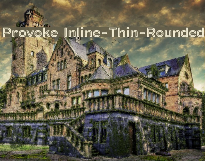 Provoke Inline-Thin-Rounded Font examples