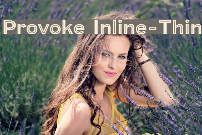 Provoke Inline-Thin Font examples