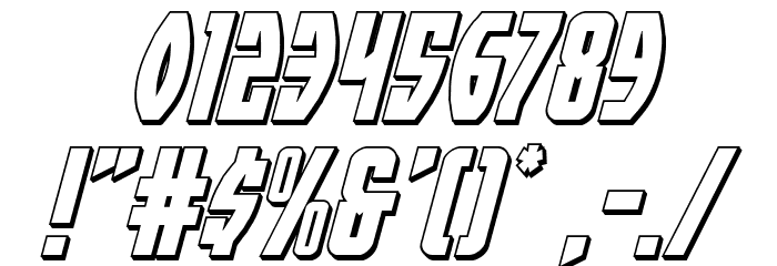 Prowler 3D Italic Font OTHER CHARS