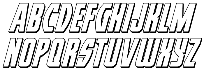 Prowler 3D Italic Font LOWERCASE