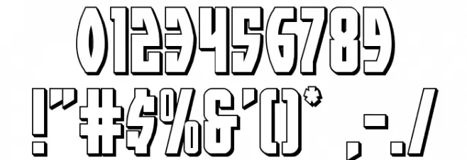 Prowler 3D Regular Font OTHER CHARS