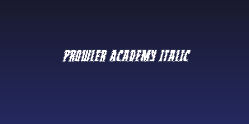 Prowler Academy Italic Social Header