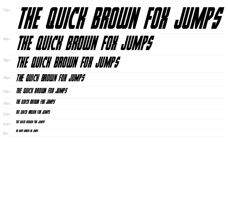 Prowler Condensed Italic Waterfall