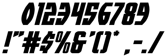 Prowler Expanded Italic Font OTHER CHARS