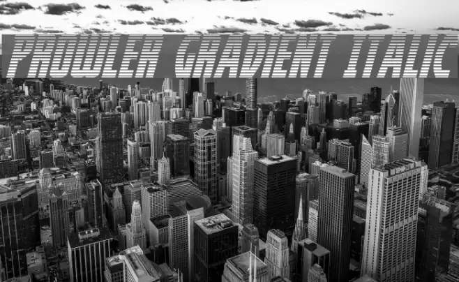 Prowler Gradient Italic Font examples