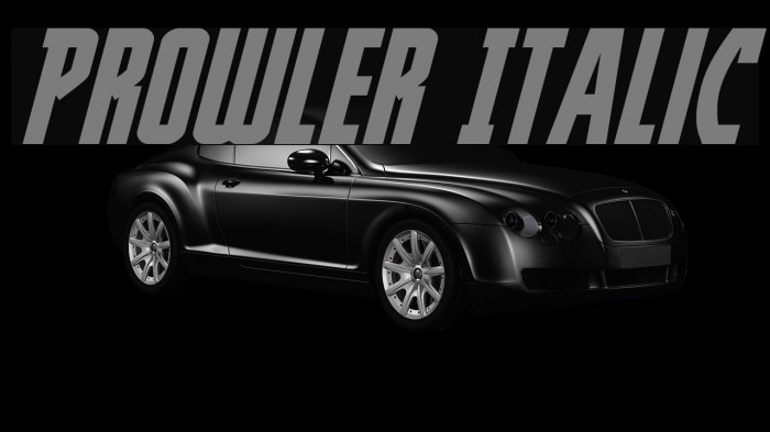 Prowler Italic Font examples