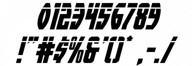 Prowler Laser Italic Font OTHER CHARS