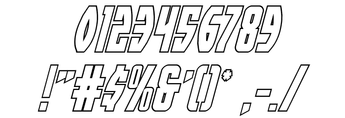 Prowler Outline Italic Font OTHER CHARS