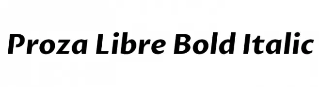 Proza Libre Bold Italic  フリーフォントのダウンロード
