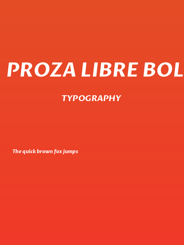 Proza Libre Bold Italic Poster