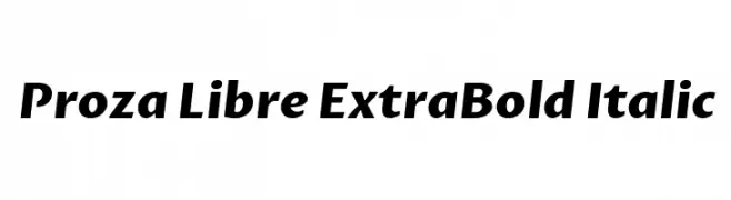 Proza Libre ExtraBold Italic  Fuentes Gratis Descargar