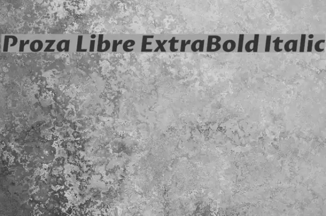 Proza Libre ExtraBold Italic Font examples