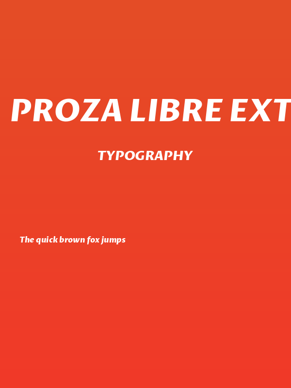 Proza Libre ExtraBold Italic Poster