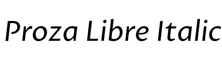Proza Libre Italic Font