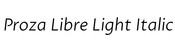 Proza Libre Light Italic Font