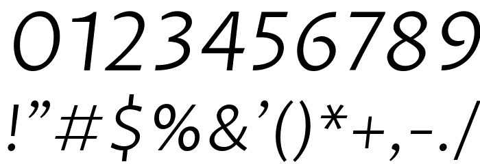 Proza Libre Light Italic Font OTHER CHARS