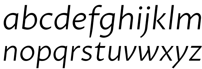 Proza Libre Light Italic Font LOWERCASE