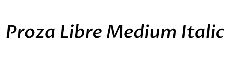 Proza Libre Medium Italic  免费字体下载