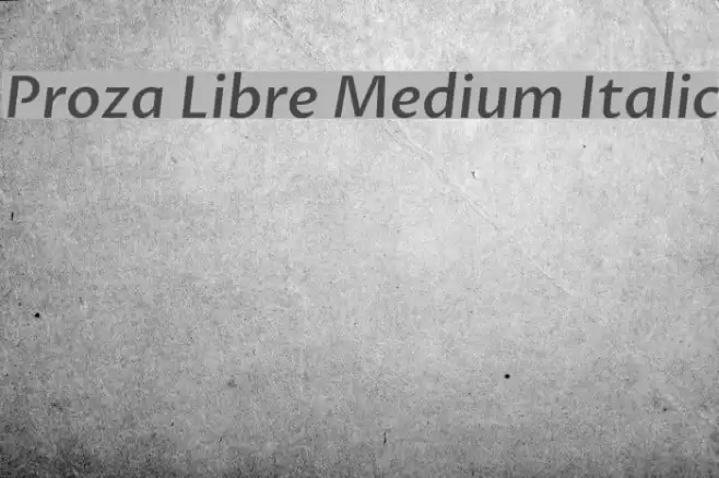 Proza Libre Medium Italic examples