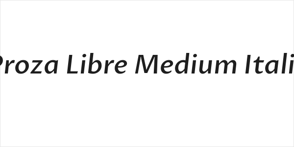 Proza Libre Medium Italic Logo