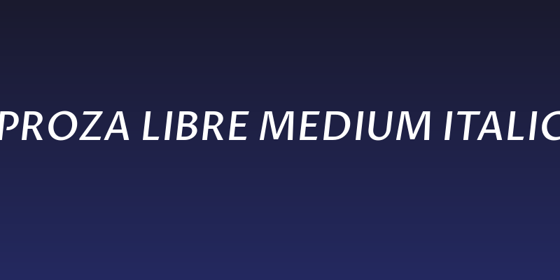 Proza Libre Medium Italic Social Header