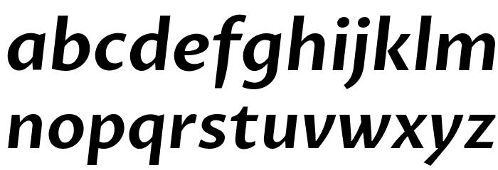 Proza Libre SemiBold Italic Font LOWERCASE