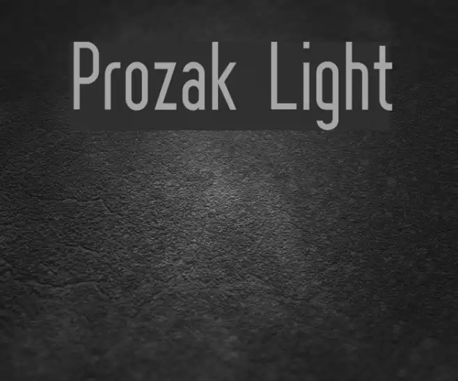 Prozak  Light Font examples