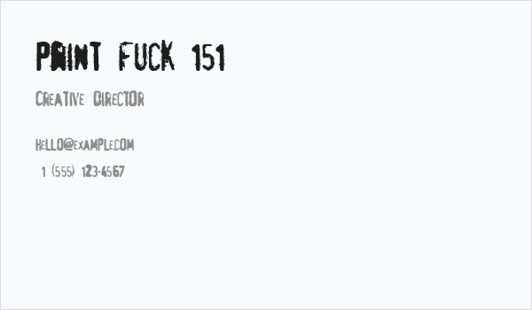 pRint Fuck 151 Business Card
