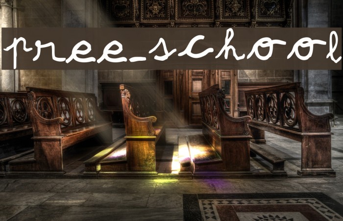 pree-school Font examples