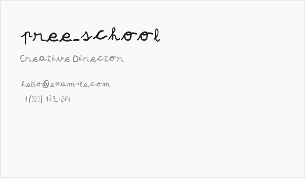pree-school Business Card