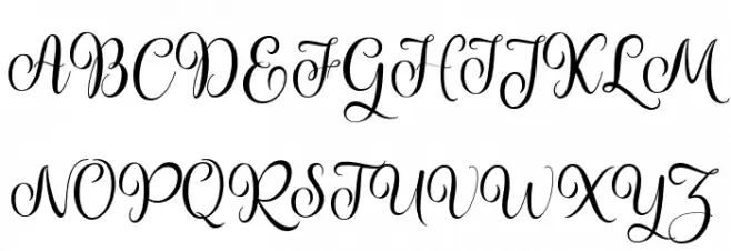 prettyheartscript Polices MAJUSCULES