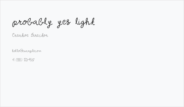 probably yes light Business Card