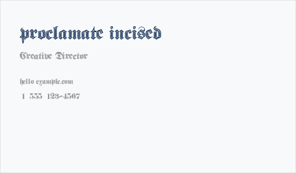 proclamate incised Business Card