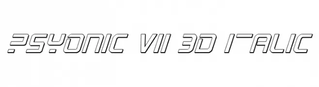 PsYonic VII 3D Italic  नि: शुल्क फ़ॉन्ट्स डाउनलोड