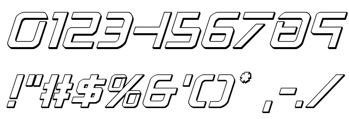 PsYonic VII 3D Italic Font OTHER CHARS