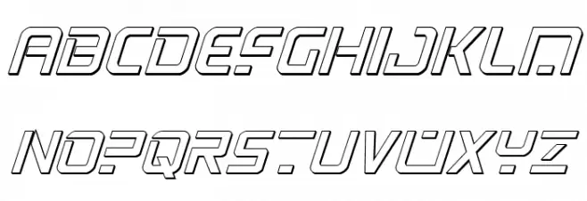 PsYonic VII 3D Italic Caratteri MAIUSCOLE
