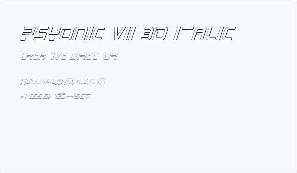 PsYonic VII 3D Italic Business Card