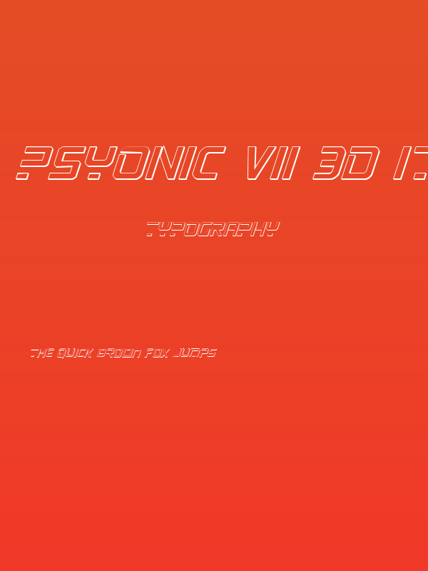 PsYonic VII 3D Italic Poster